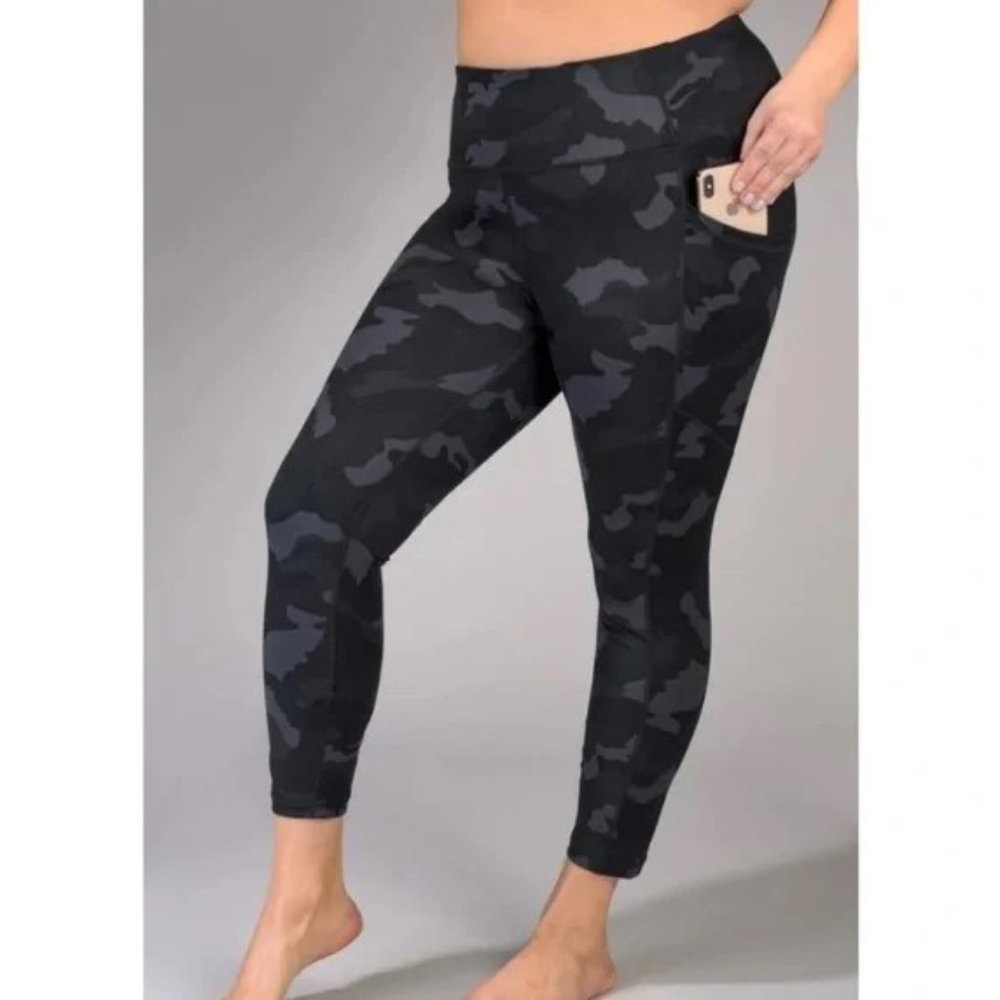 Yogalicious Lux Black Camo High Waist Pockets Leggings 3X